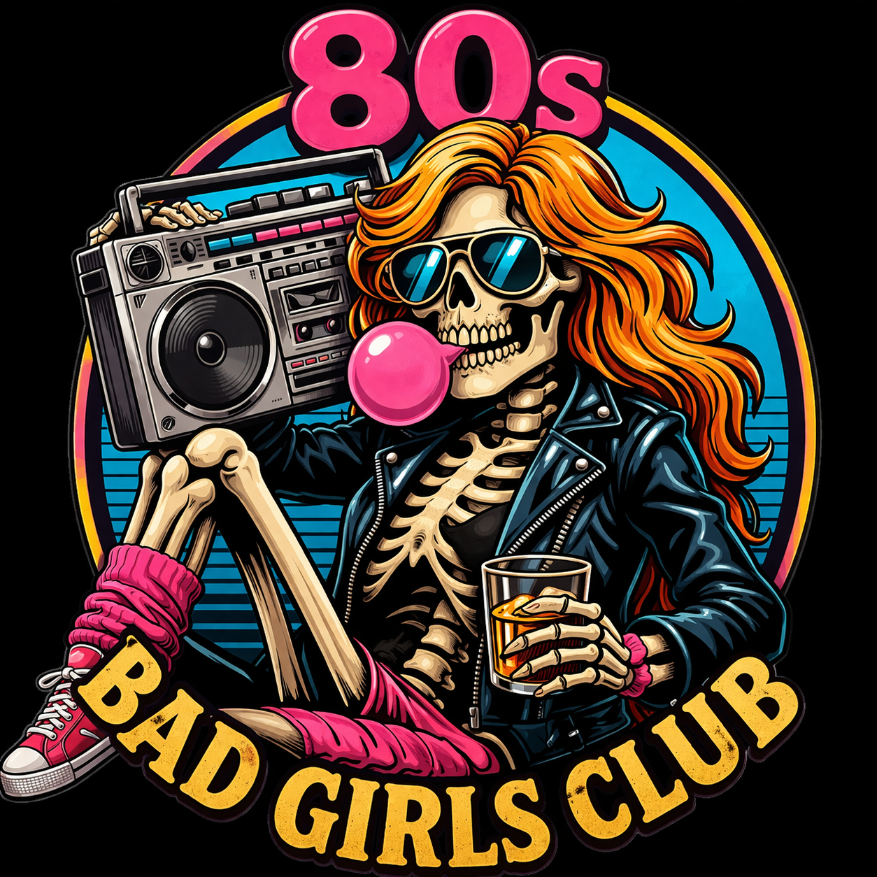 80’s Bad Girl Club | Retro Rebel Graphic T-Shirts & Apparel